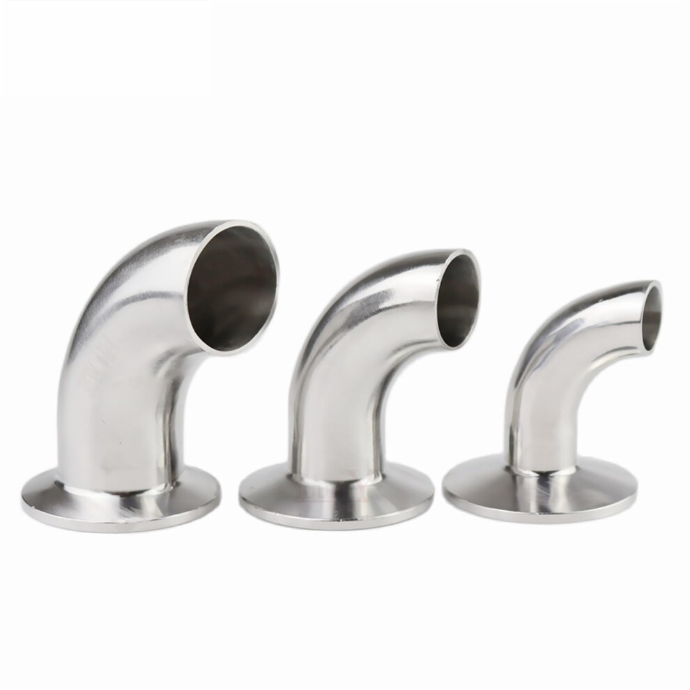 Stainless Steel 90 Degree Elbow Ss304 Tri Clamp Butt Weld Sanitary Pipe Fitting 1.5' To 4' 9426802877465