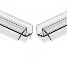 2 Pack Shower Door Bottom Seal with Drip Rail for 3/8 Inch Glass, 36 Inch Ultra Clear Sweep