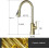 Brushed Gold Pull Out Kitchen Faucet with 360 Rotation and Leak Deck Mounted Design 3