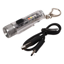 Torcia super luminosa portatile con molteplici modalità di illuminazione, mini torcia a LED ricaricabile, portachiavi, leggera, impermeabile,