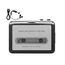 Convertisseur cassette vers MP3, numériseur audio avec mode manuel et sortie USB pour une utilisation en studio à domicile, mode automatique pour
