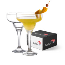Margarita and Martini Glasses Set 300ml Crystal Coupe Long Stem Elegant Design Dishwasher Safe 2pcs