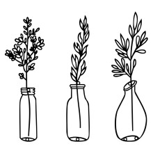 Black Metal Flower Vase Wall Arts Silhouettes Arts Wall-JSTY208