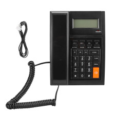 Kabelgebundenes Tischtelefon mit Anruferkennung und Rauschunterdrückung, Kurzwahlfunktion, Freisprechfunktion, schwarzem ABS-Material, universeller