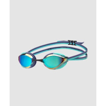 (Turquoise-Dusk-Water) Occhialini da nuoto Arena Python Mirror Design idrodinamico Ampia visione Vestibilità perfetta