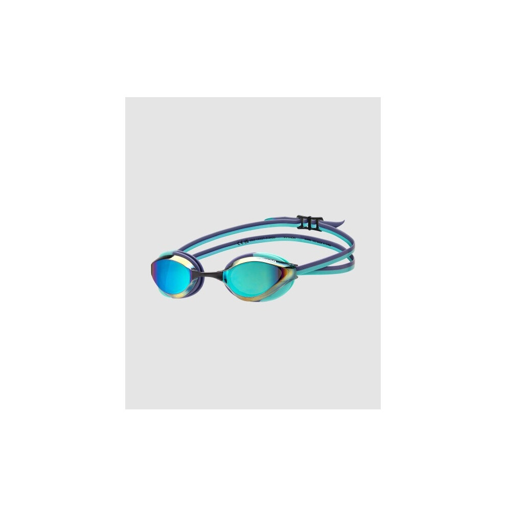Arena Unisex Adults Python Racing Swim Goggles For Men And Women Competitive Swimmers Anti-Fog Mirror Lens Max Comfort Dual Strap Small Fit Turquoise