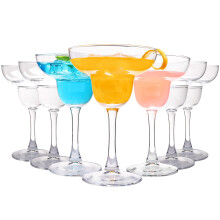 Large Margarita Glasses Set of 7, 10oz Unbreakable Cocktail Glasses, Dishwasher Safe for Parties