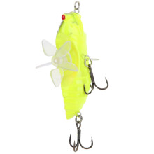 Leurre imitant une cigale, appât de pêche à l'action de nage réaliste avec double hameçon triple rotatif pour la pêche en eau douce et en mer.