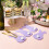Lot de 4 sacs à couverts en forme de lapin mignon,-Violet 6