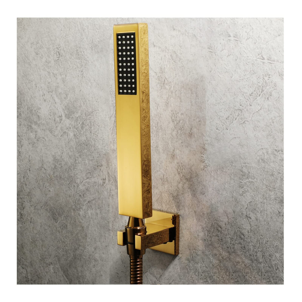 Handheld Shower Head Pressure Boost With 59In Rustresistant Hose Brushed Gold Adjustable Holder 9119770771094