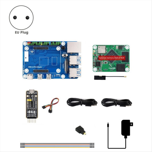 Core3566 Module Kit Rockchip RK3566 Quad-Core Processor High-Performance Computing for CM4 EU PLUG 1