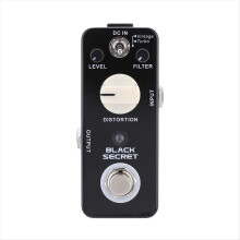 Pedal de Boost para Guitarra Elétrica, Pedal de Guitarra Black Secret Mini Distortion, Pedal de Efeito para Guitarra Elétrica True Bypass