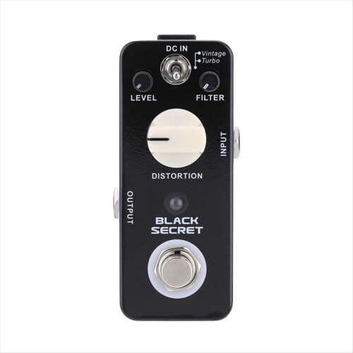 Boost-Pedal, E-Gitarren-Effektpedal, Black Secret Mini Distortion, True Bypass