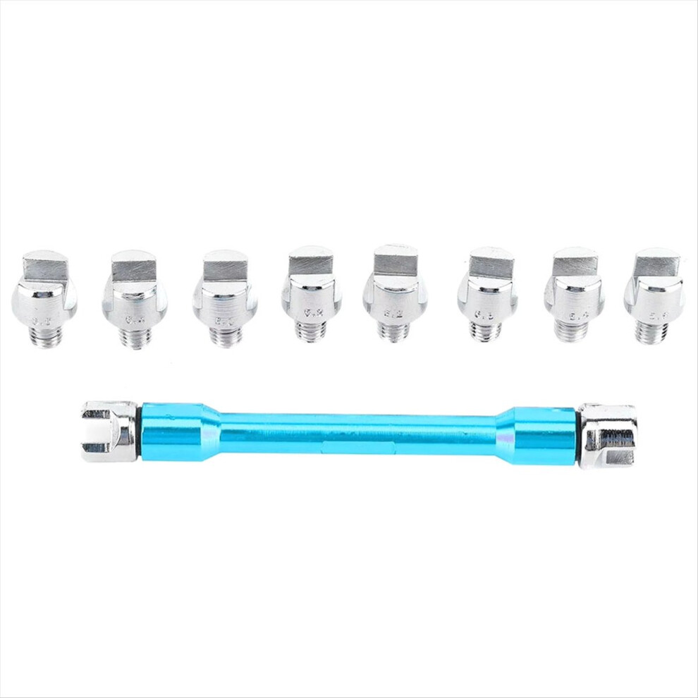 Motorcycle Handle Spoke Wrench Cnc Spanner Set 5.0-6.8 Length 93Mm/3.7In For Most Motorbike Tire Repair Wrench Blue 4852240141953
