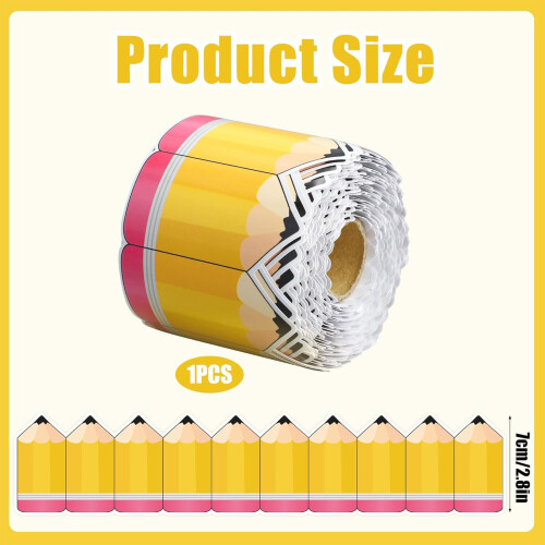 59ft  Pencil Pattern Border Trim for Classroom Whiteboard 2