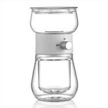 240ml Glass Tea Pot Set with One-Key Separation, Stainless Steel Filter and Travel Tea Infuser,Ideal for Steaming Tea