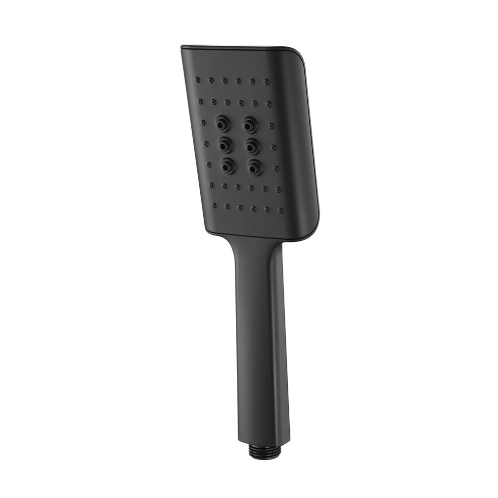Square Handheld Shower Head Black Pressure 3 Spray Modes Watersaving Universal G1/2 9426802878479