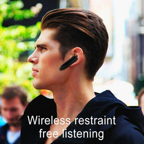 Bluetooth Headset Wireless Headphone Noise Cancelling Long Lasting Battery Dual Microphone Voice Prompt Function Handsfree Earpiece Multipoint 2