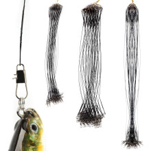 Filo da pesca rivestito in nylon con girelle e moschettoni, terminali in filo di acciaio inossidabile per collegare esche, montature o ami,