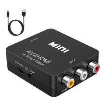 AV til HDMI-konverter, RCA til HDMI, 1080P Mini RCA Composite CVBS Audio Video Converter Adapter med understøttelse af PAL NTSC, god kvalitet, god