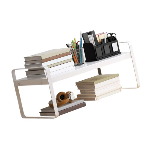 Platzsparendes Desktop-Bücherregal,-30 einlagig weiß
