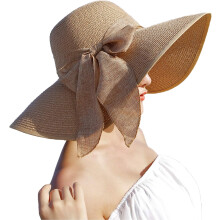 Strohhut für Damen, Sonnenhut mit breiter Krempe und UPF50+ UV-Schutz, faltbarer, flexibler Strandhut für sommerliche Outdoor-Aktivitäten, leicht