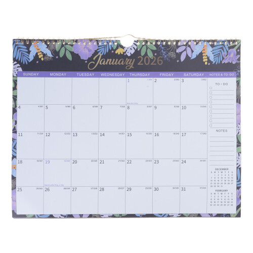 Wandkalender 2025–2026,-Lila Blütenblüte
