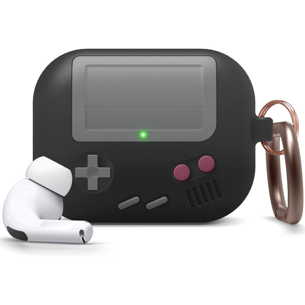 Attractive Appearance Airpods Pro Case, Classic Handheld Game Console Design With Anti-Slip Coating, Compatible With Carabiner For Secure Attachment 9420858028895