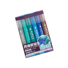 6 Color Acrylic Paint Pen Brush Marker for Painting on Wood-3