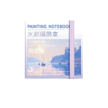 Aquarelblok met verfpalet 80x80mm aquareldagboek met-A