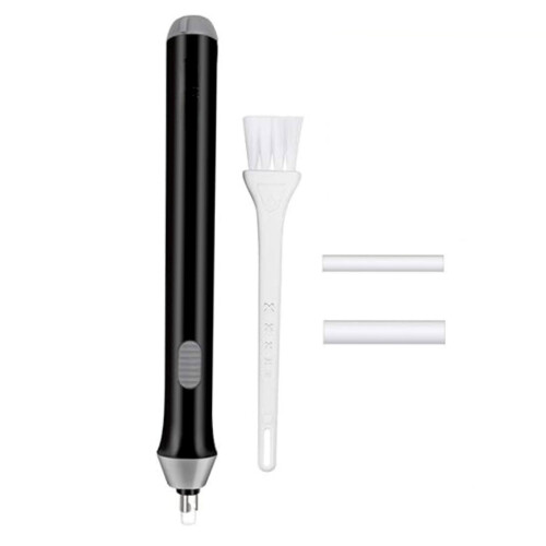 Electric Eraser for Art Craft Project with 142 Refills-Black