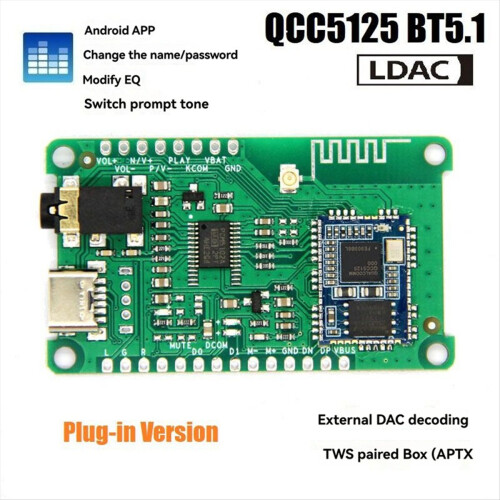 QCC5125 Stereo Audio Module APP Name Change Password EQ Bluetooth 5.1 APTXLL APTXHD LDAC QCC5125 Decoder NO Call 1