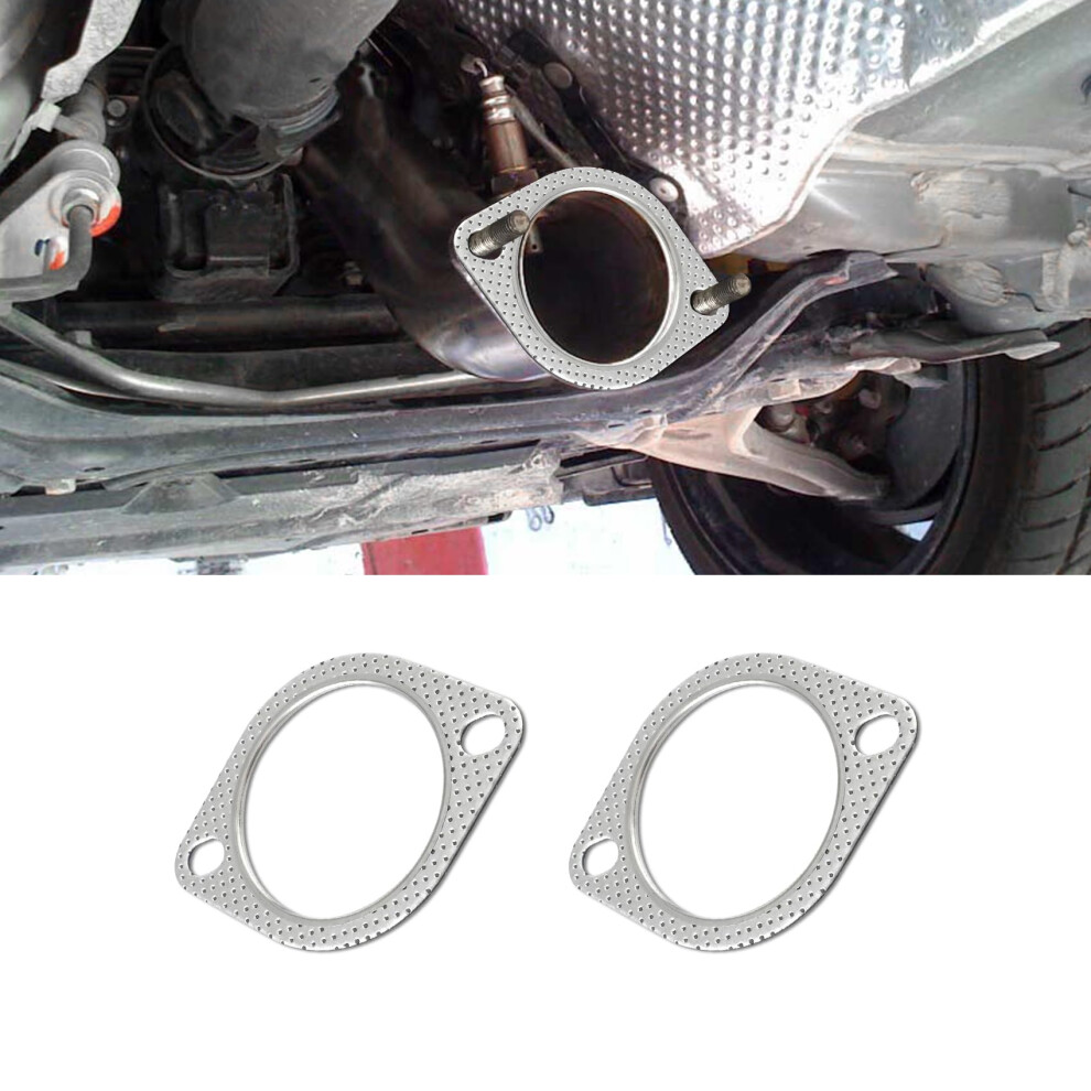 2Pcs Exhaust Manifold Gasket Temp Leakproof Seal Universal Fit 1.5 Inch Car Exhaust Gasket 9189345632884