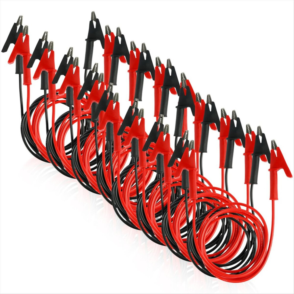 16Pcs Alligator Clips Electrical With Wires, 14 Gauge 2 Colors Jumper Test Leads Set, 1M/3.3Ft Electrical Testing Cables 4852240153147