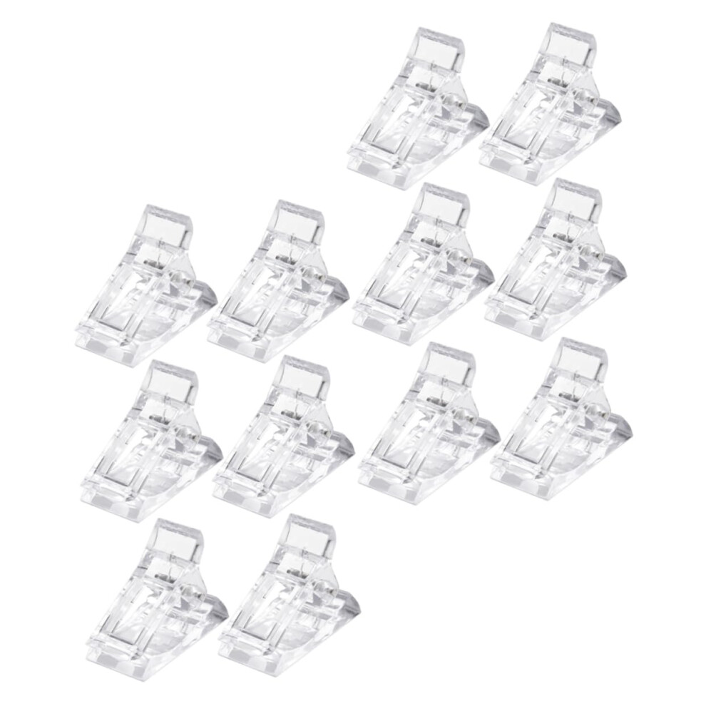 12pcs Nail Tip Clips and Nail Art Fixing Clamps for Gel Polish Manicure Salon DIY
