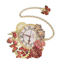 Retro Book Markers Flower & Clock Bookmarks Metal Bookmarks-25