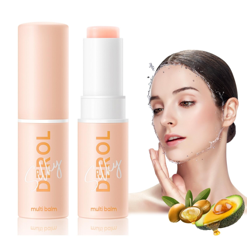 2Pcs Hydrating Balm Stick with Instant Moisture for Lips Eyes Neck, NonGreasy Travel Size