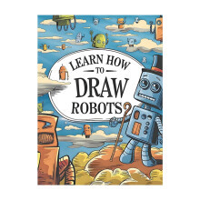 Educatief leuk kleurboek met leuke kleurpagina-Robotschilderboek