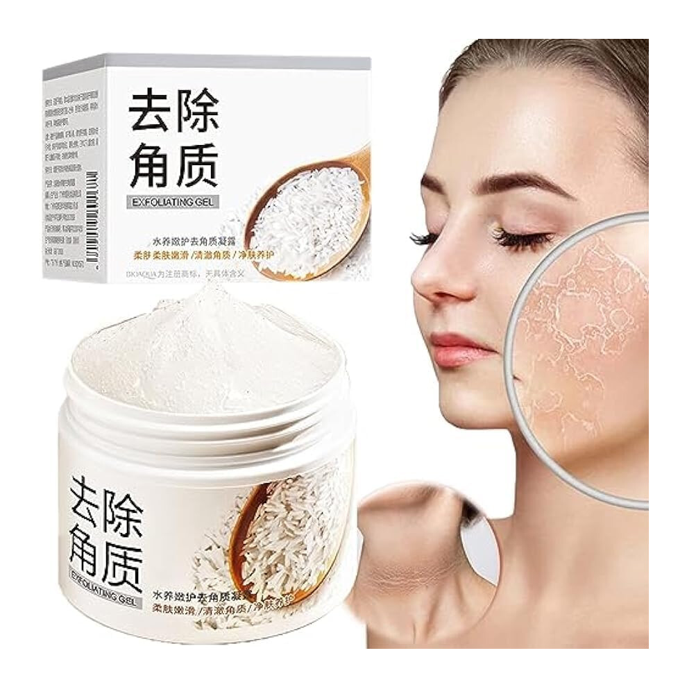 Rice Exfoliant for Skin Brightening and Hydration, Gentle Face and Body Scrub for Smooth Skin