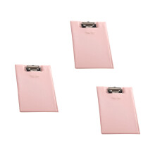 Foldable Clipboard with Clear Pocket Leather Clipboard-Pink