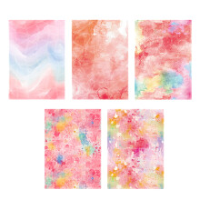 5 stuks scrapbooking decoratief papier lijm aquarel-vreugde.