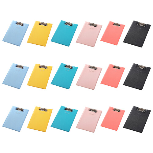 Foldable Clipboard with Clear Pocket Leather Clipboard-Pink 2