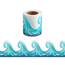 15m Blue Waved Bulletin Border Trim Waterproof Bulletin Board