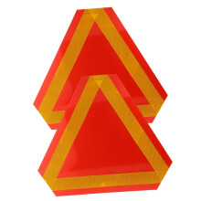 2 Pcs Slow Moving Vehicle Sign Heavy Duty Aluminum Reflective Triangle for Golf Cart and Farm Equipment