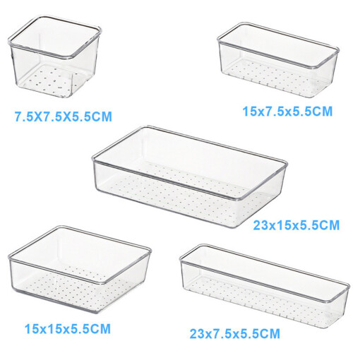 16/25 Pcs Clear Drawer Organiser Easy to Use Dressing Table-1 2