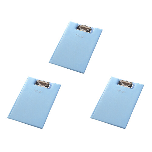 Leather Conference Folder with Clipboard Folding-Sky Blue