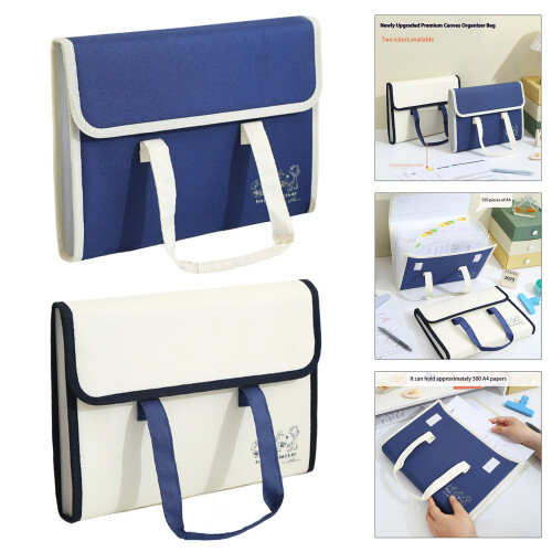 A4 Document Bag with Labels File Folder Organ Folder File-White 2
