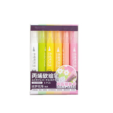 6 Color Acrylic Paint Marker Acrylic Paint Pen Brush Tip for-1