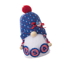 Independences Day Gnome with Heart Facelesses Doll Desk-USA