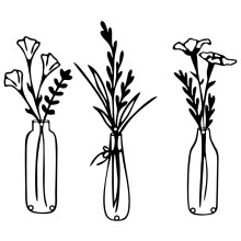 Minimalists Flower Vase Sculpture Wall Decorations-JSTY201